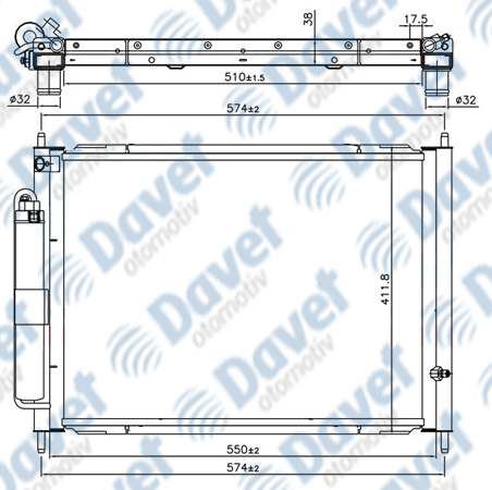 16-3547B Su Radyatoru Brazing+Klima Radyator Tuplu Renault Clio Iii (Br0/1,Cr0/1) 1.5 Dci M-T Ac+ 2005-2012